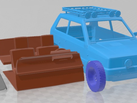 Seat Panda Raid Printable Car Model Cetak 3D