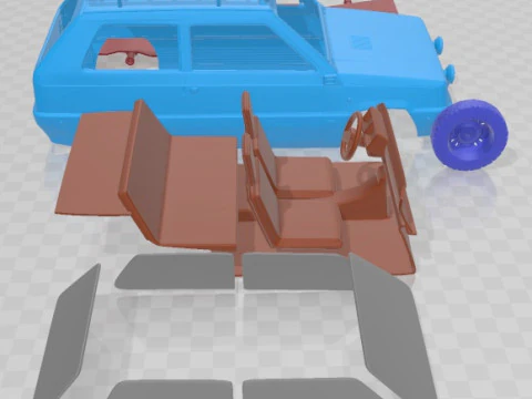Seat Panda Raid Printable Car 3D Print Model