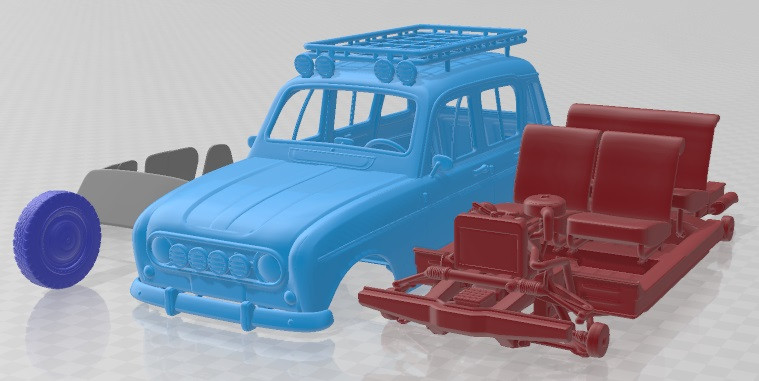 Renault 4 Trophy Printable Car Modelo de Impressão 3D .c4d .max .obj .3ds .fbx .stl .blend