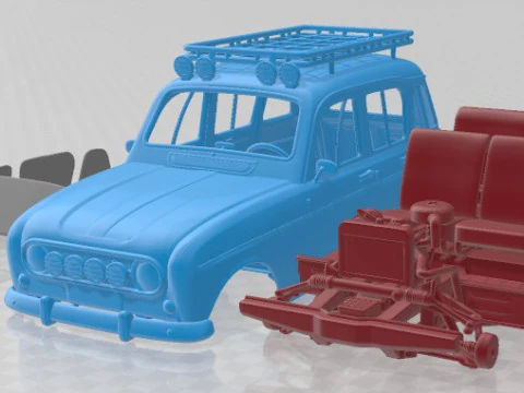 Renault 4 Trophy Yazdırılabilir Araba 3D Baskı Modeli