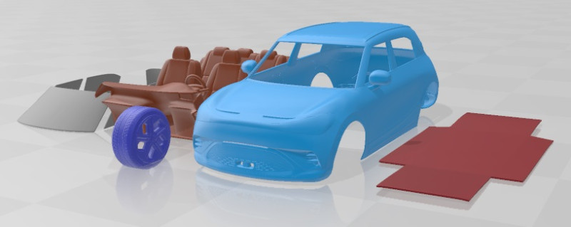 Smart 1 Brabus Printable Car 3Dプリントモデル .c4d .max .obj .3ds .fbx .stl .blend 