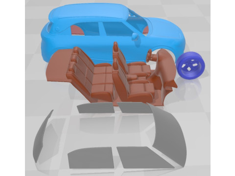 Smart 1 Brabus Printable Car 3Dプリントモデル