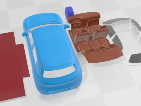 Smart 1 Brabus Printable Car 3D Print Model