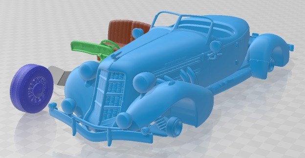 Auburn Speedster 851 1935 Printable Car 3D 打印模型 .c4d .max .obj .3ds .fbx .stl .blend 