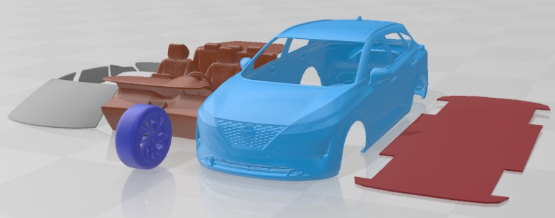 Nissan Qashqai 2022 Printable Car Model do druku 3D .c4d .max .obj .3ds .fbx .stl .blend 