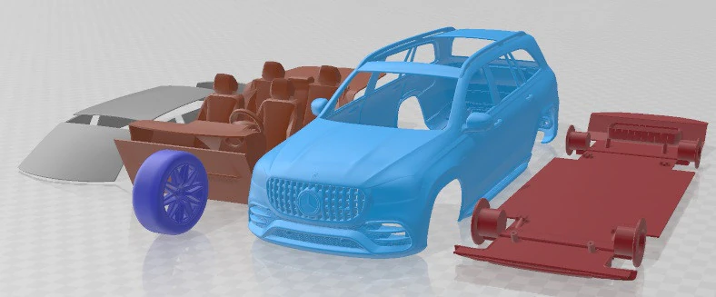 Mercedes Benz GLS 63 AMG 2021 Printable Car 3D Print Model .c4d .max .obj .3ds .fbx .stl .blend 