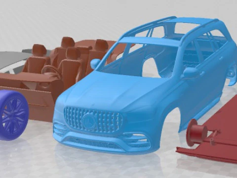 Mercedes Benz GLS 63 AMG 2021 Printable Car 3D Print Model