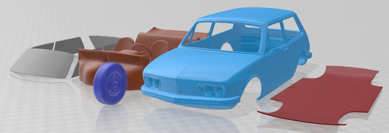 Volkswagen Brasilia 1980 Printable Car Modèles 3D en vedette .c4d .max .obj .3ds .fbx .stl .blend 