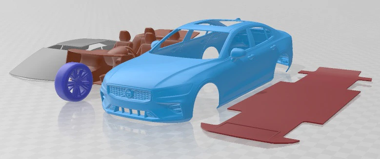 VolvoS 60 R Design 2019 Printable Car 3D Print Model .c4d .max .obj .3ds .fbx .stl .blend 