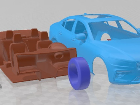 VolvoS 60 R Design 2019 Printable Car Modelo de Impressão 3D