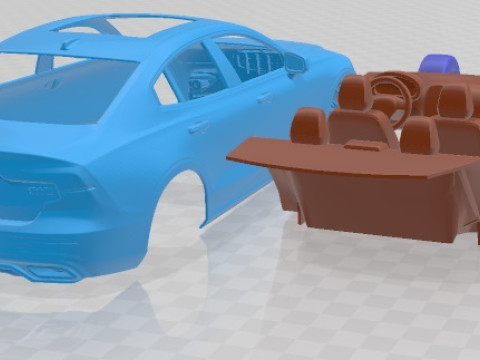 VolvoS 60 R Design 2019 Printable Car Modelo de Impressão 3D