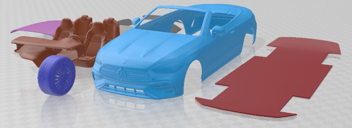 Mercedes Benz CLE Cabriolet 2024 Printable Car Modello di stampa 3D .c4d .max .obj .3ds .fbx .stl .blend 