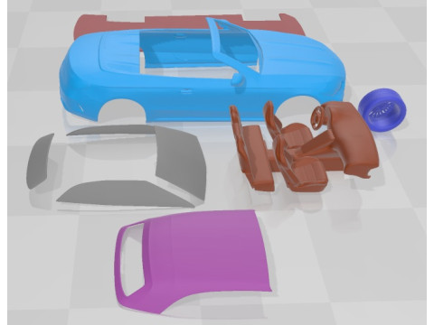 Mercedes Benz CLE Cabriolet 2024 Printable Car Modello di stampa 3D