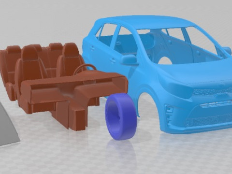 Kia Picanto 2019 Printable Car Model Cetak 3D