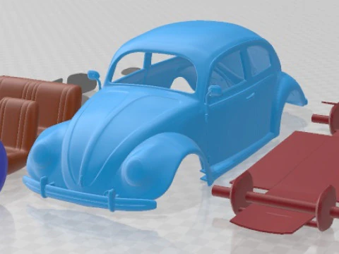 Volkswagen Kever 1949 afdrukbare auto 3D printmodel
