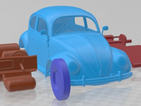 Volkswagen Beetle 1949 Printable Car 3D Print Model