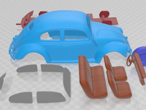 Volkswagen Beetle 1949 Printable Car 3D Print Model