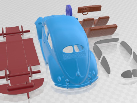 Volkswagen Beetle 1949 Printable Car 3D Print Model