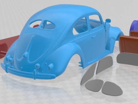 Volkswagen Beetle 1949 Printable Car 3D Print Model