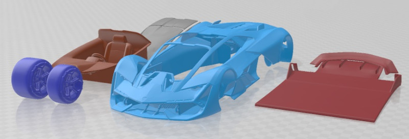Terzo Millennio 2018 Printable Car Model do druku 3D .c4d .max .obj .3ds .fbx .stl .blend 