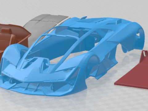 Terzo Millennio 2018 Printable Car 3D-printmodel