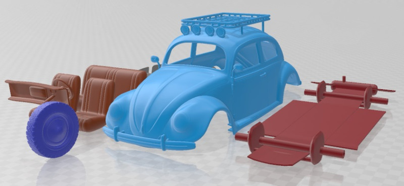 Volkswagen Beetle 1949 Off Road Printable Car 3D Print Model .c4d .max .obj .3ds .fbx .stl .blend 