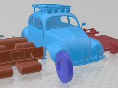 Volkswagen Kever 1949 off-road afdrukbare auto 3D printmodel