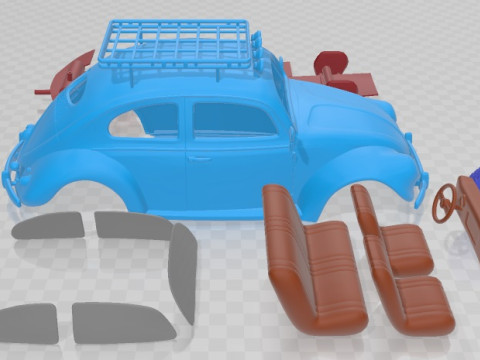 Volkswagen Beetle 1949 Off Road Printable Car 3D Print Model