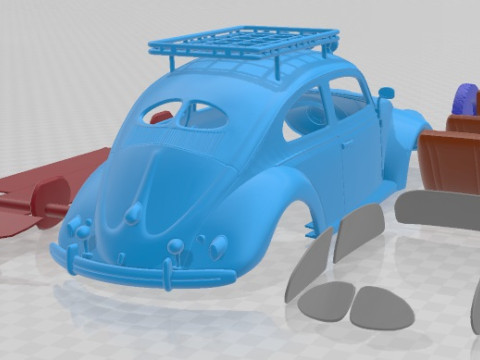 Volkswagen Beetle 1949 Off Road Printable Car 3D Print Model