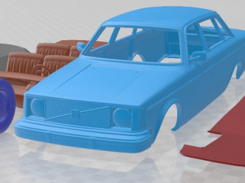 Volvo 244 sedan 1975 Printable Car 3D प्रिंट मॉडल