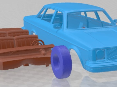 Volvo 244 sedan 1975 Printable Car 3D प्रिंट मॉडल