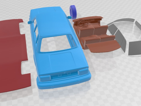 Volvo 244 sedan 1975 Printable Car 3D प्रिंट मॉडल