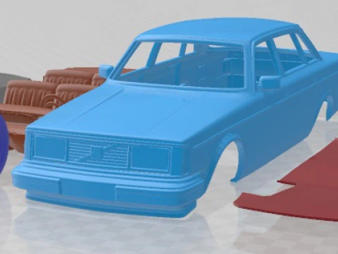Carro imprim&iacute;vel Volvo 244 1979 Modelo de Impressão 3D