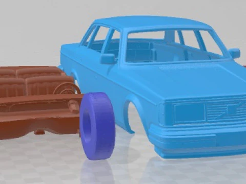 Volvo 244 1979 Printable Car 3D Print Model