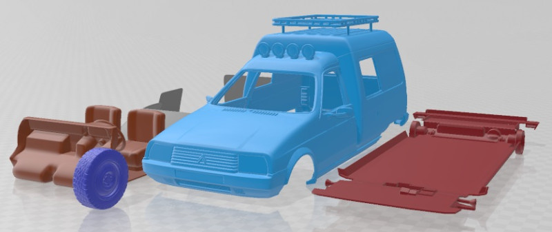 Citroen C15 1984 Off Road Printable Car 3D printmodel .c4d .max .obj .3ds .fbx .stl .blend