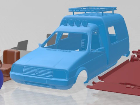 Citroen C15 1984 Off Road Printable Car 3D Print Model