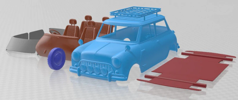 Mini S MK1 Off Road Printable Car 3D Print Model .c4d .max .obj .3ds .fbx .stl .blend