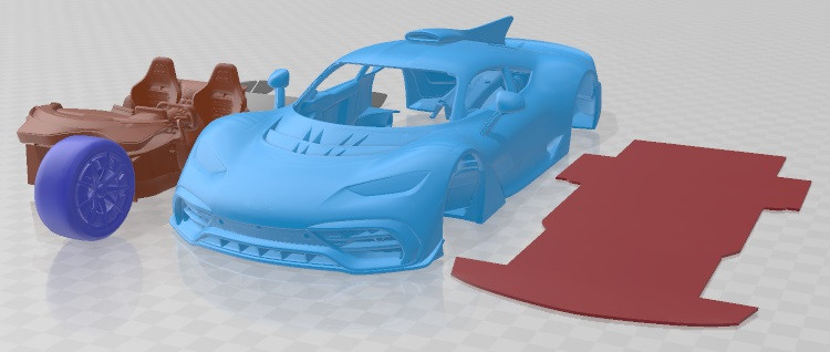 Mercedes AMG Project ONE Printable Car Modelo de Impressão 3D .c4d .max .obj .3ds .fbx .stl .blend 
