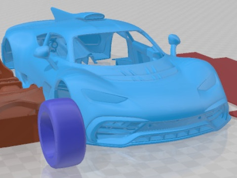 Mercedes AMG Project ONE Printable Car Modelo de Impressão 3D