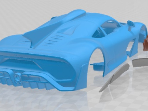 Mercedes AMG Project ONE Printable Car Modelo de Impressão 3D