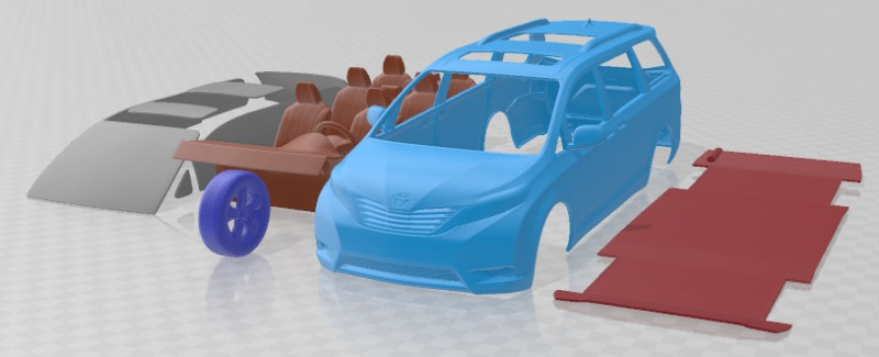 Toyota Sienna 2011 Printable Car Modelo de impresión 3D .c4d .max .obj .3ds .fbx .stl .blend 
