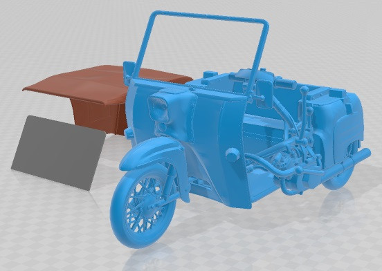 Simson Duo Motorcycle Printable Modello di stampa 3D .c4d .max .obj .3ds .fbx .stl .blend 
