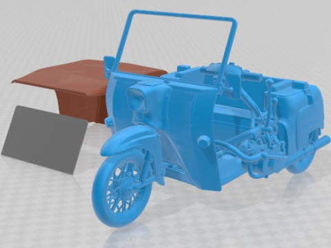 Simson Duo Motorcycle Printable 3D Print Model
