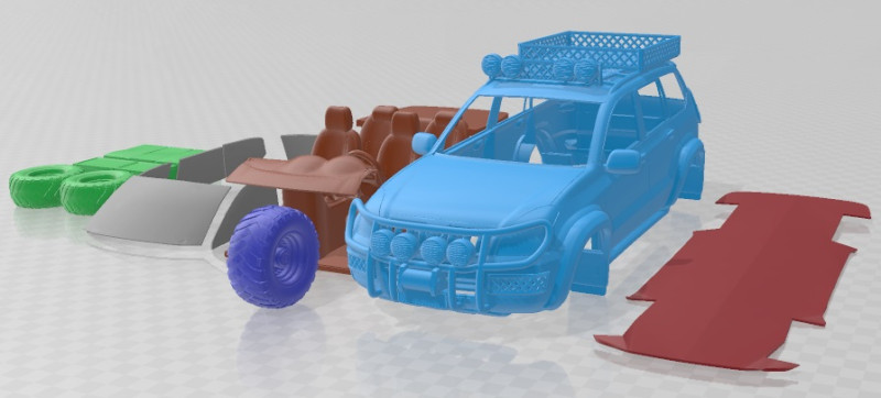 Toyota Land Cruiser Off Road Printable Car 3D Print Model .c4d .max .obj .3ds .fbx .stl .blend