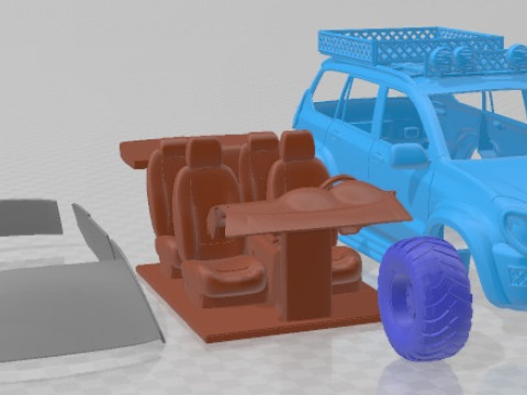 Toyota Land Cruiser Off Road Printable Car 3D Print Model