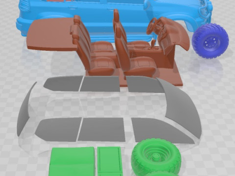 Toyota Land Cruiser Off Road Printable Car 3D Print Model