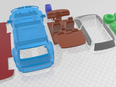 Toyota Land Cruiser Off Road Printable Car 3D Print Model