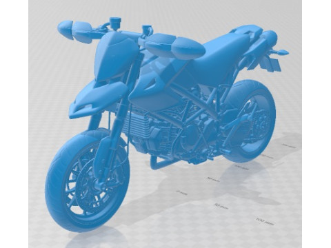 Ducati Hypermotard 1100 EVO 2011 Printable Motorbike 3D Print Model