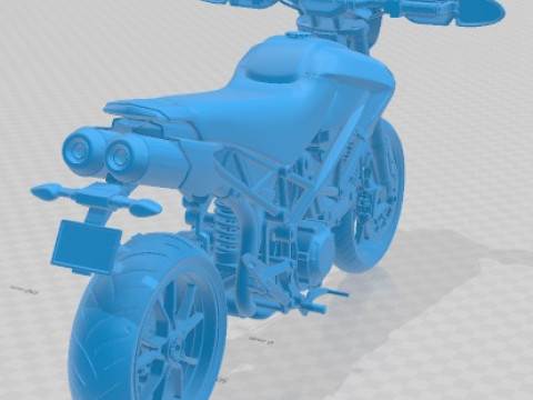 Ducati Hypermotard 1100 EVO 2011 Printable Motorbike 3D Print Model