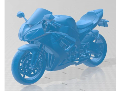 Kawasaki Ninja ZX 10R 2011 Printable Motorbike 3D Print Model